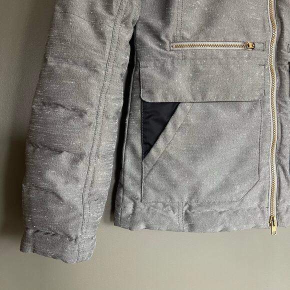 Lole Shine Jacket in Meteor Reversible Down Puffer Parka Size XS Grey Black Warm - Picture 14 of 16
